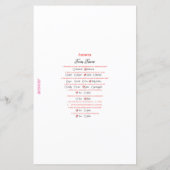 赤面ピンクと金ゴールドのベビーシャワーゲーム印刷 (裏面)