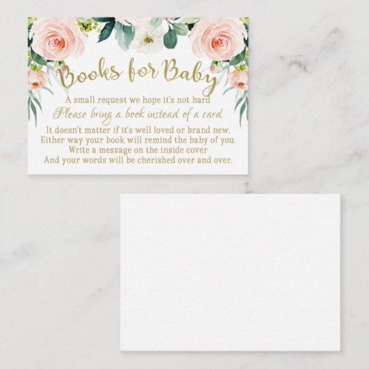 赤面ピンクと金ゴールドのベビー挿入カード用ブック エンクロージャーカード (正面/裏面)