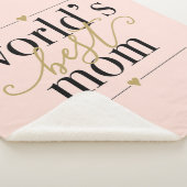 赤面ピンクと金ゴールドの世界最高ののママエレガント シェルパブランケット (3/4)