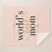 赤面ピンクと金ゴールドの世界最高ののママエレガント シェルパブランケット (正面(横))