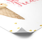 赤面ピンクと金ゴールドアイスクリームスイートトリート ポスター (角)