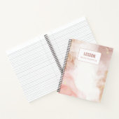 赤面ピンクと金ゴールドインパーソナライズされたクレッスン  ノートブック (内部)