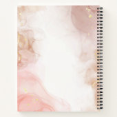 赤面ピンクと金ゴールドインパーソナライズされたクレッスン  ノートブック (裏面)