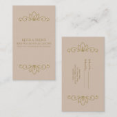 赤面ピンクと金ゴールドエレガントシックは友人カードを参照 紹介カード (正面/裏面)