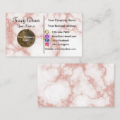 赤面ピンクと金ゴールドカスタムプロフェッショナルモダン 名刺 (正面/裏面)
