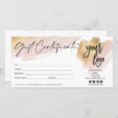 赤面ピンクと金ゴールドギフトカードの追加ロゴ (正面/裏面)