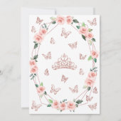 赤面ピンクと金ゴールドクインセアニラ 招待状 (裏面)