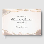 赤面ピンクと金ゴールドグリッターアガテスクリプ結婚ト ゲストブック (正面)