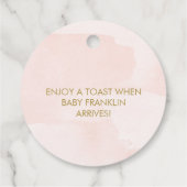 赤面ピンクと金ゴールドグリッターポップ・アートのitメッセージカード フェイバータグ (裏面)