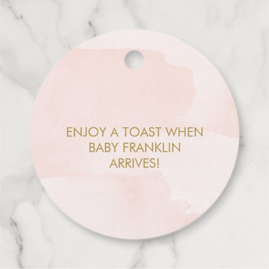 赤面ピンクと金ゴールドグリッターポップ・アートのitメッセージカード フェイバータグ (裏面)