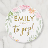 赤面ピンクと金ゴールドグリッターポップ・アートのitメッセージカード フェイバータグ (正面)