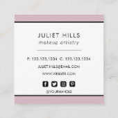 赤面ピンクと金ゴールドスクウェアの名刺 スクエア名刺 (裏面)