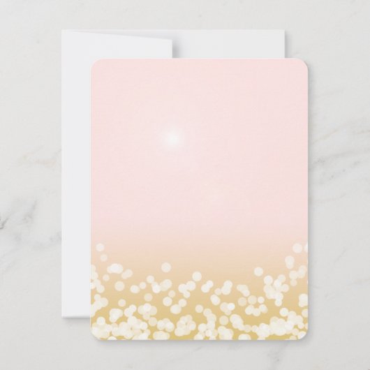 赤面ピンクと金ゴールドスパークルウェディング 招待状 (裏面)