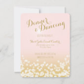 赤面ピンクと金ゴールドスパークルウェディング 招待状 (正面)
