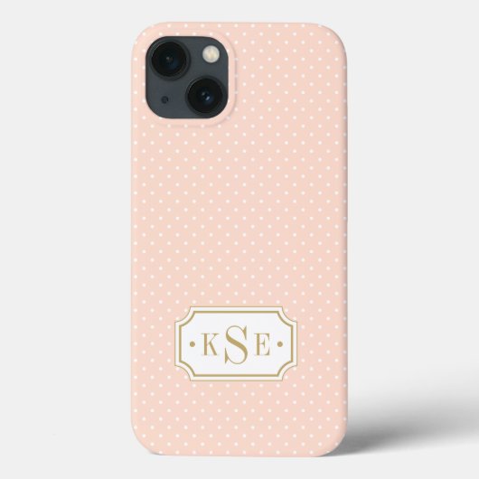 赤面ピンクと金ゴールドドエレガントットモノグラム Case-Mate iPhoneケース (裏面)