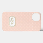 赤面ピンクと金ゴールドドエレガントットモノグラム Case-Mate iPhoneケース (裏面 (横))