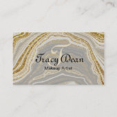 赤面ピンクと金ゴールドフェイクグリッター名刺 名刺 (正面)