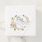 赤面ピンクと金ゴールドフレームありがとうブライダルシャワー フェイバータグ (インサイチュ)