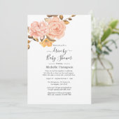 赤面ピンクと金ゴールドフローラドライブ(シャワー付) 招待状 (スタンド正面)