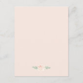 赤面ピンクと金ゴールドフローラボタニッ結婚クス エンクロージャーカード (裏面)
