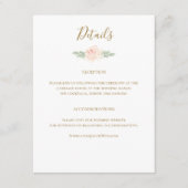 赤面ピンクと金ゴールドフローラボタニッ結婚クス エンクロージャーカード (正面)