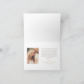 赤面ピンクと金ゴールドフローラボホ結婚さんの写真 サンキューカード (内部)