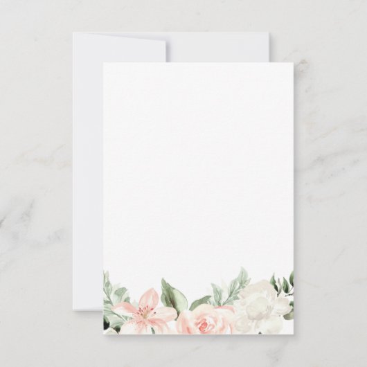 赤面ピンクと金ゴールドフローラ植物性RSVPカード 出欠カード (裏面)