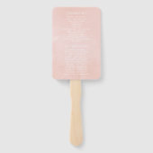 赤面ピンクと金ゴールドフローラ結婚式 プログラム ハンドファン (裏面)