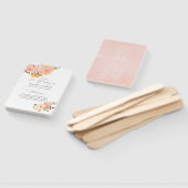 赤面ピンクと金ゴールドフローラ結婚式 プログラム ハンドファン (組立なし)