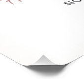 赤面ピンクと金ゴールドフローラ70th誕生日へようこそ ポスター (コーナー)