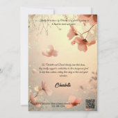 赤面ピンクと金ゴールドブライダルシャワーとレース 招待状 (裏面)