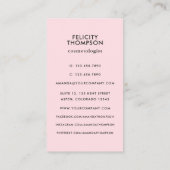 赤面ピンクと金ゴールドブラシストロークQRコード 名刺 (裏面)