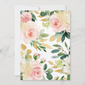 赤面ピンクと金ゴールドベビーシャワー招待状 招待状 (裏面)