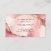 赤面ピンクと金ゴールドマーブルシックウォーターカラー 名刺 (裏面)