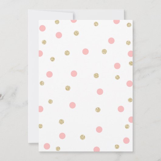 赤面ピンクと金ゴールドマーメイド誕生日パーティー 招待状 (裏面)