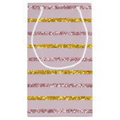 赤面ピンクと金ゴールドモノグラム抱き枕 スモールペーパーバッグ (裏面)