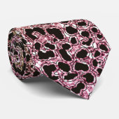 赤面ピンクと金ゴールドレオパードサファリプリント ネクタイ (ロール)