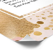 赤面ピンクと金ゴールド大理石サロン価格表 ポスター (コーナー)