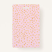 赤面ピンクと金ゴールド水玉模様名前をカスタムする事務所 バッジ (裏面)