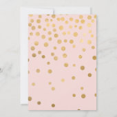 赤面ピンクと金ゴールド紙吹雪スウィート16誕生日 招待状 (裏面)