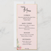 赤面ピンクと金ゴールド結婚のメニュー (正面)