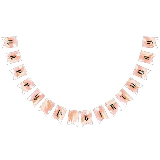 赤面ピンクと金ゴールド誕生日のバンティングフラグ バンティングフラッグ (全)
