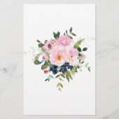 赤面ピンクと青の花ビンゴカード チラシ (裏面)