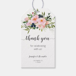 赤面ピンクと青の花 ギフトタグ