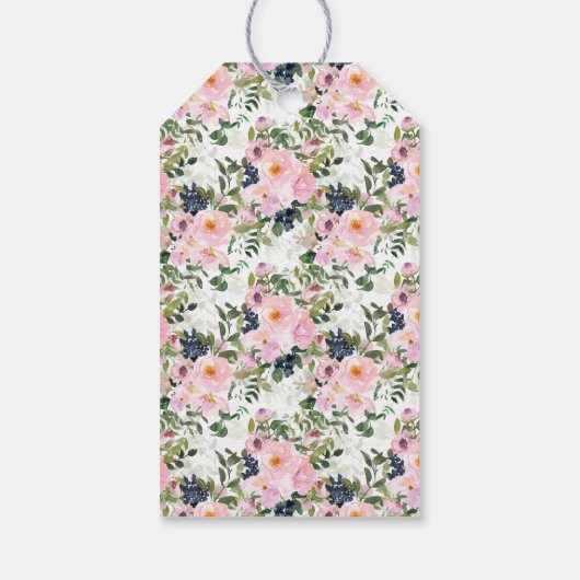 赤面ピンクと青の花 ギフトタグ (裏面)
