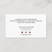 赤面ピンクのお客様ご注文ありがとうございます 名刺 (裏面)