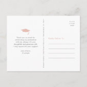 赤面ピンクのはっきりした卒業写真感謝してい型 ポストカード (裏面)