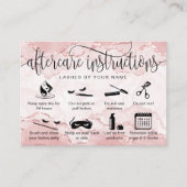 赤面ピンクのアフターケアカードまつげ拡張アイコン 名刺 (正面)