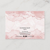 赤面ピンクのアフターケアカードまつげ拡張アイコン 名刺 (裏面)