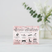 赤面ピンクのアフターケアカードまつげ拡張アイコン 名刺 (スタンド正面)